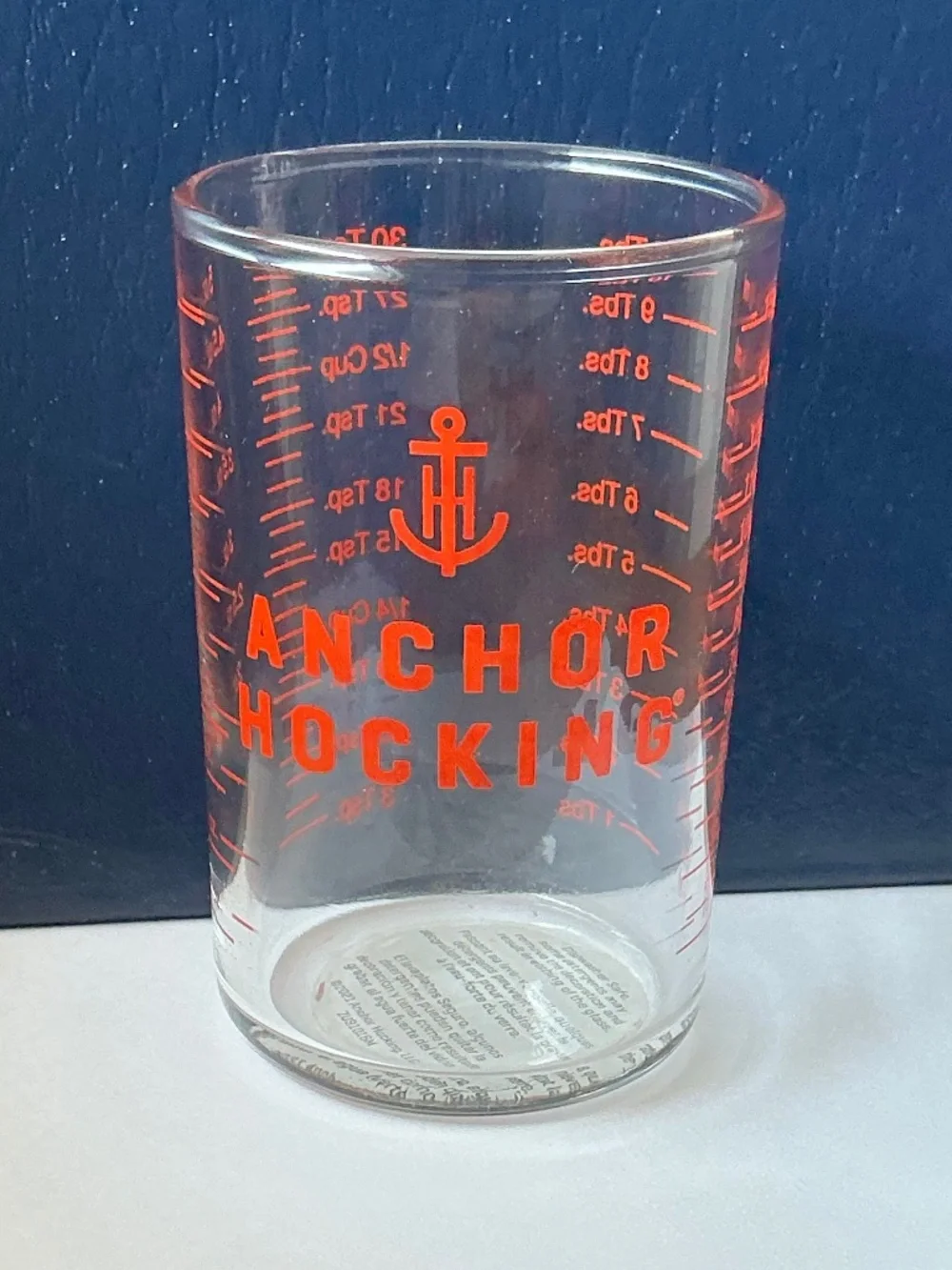 NWT Anchor Hocking 5 oz Glass Measuring Cup Tumbler Mini Liquid Measure Red